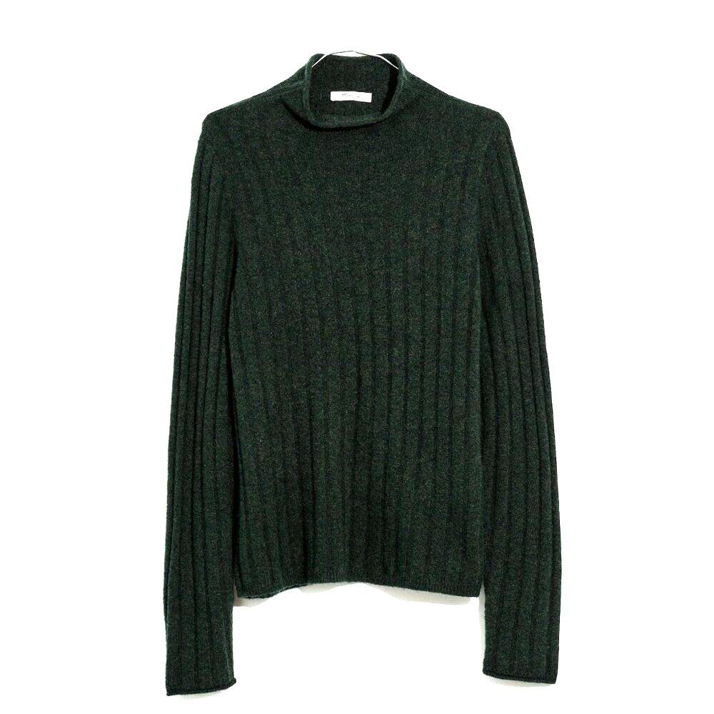 Madewell Evercrest Turtleneck Sweater in Coziest Yarn, Heathered Pine, Size XXS